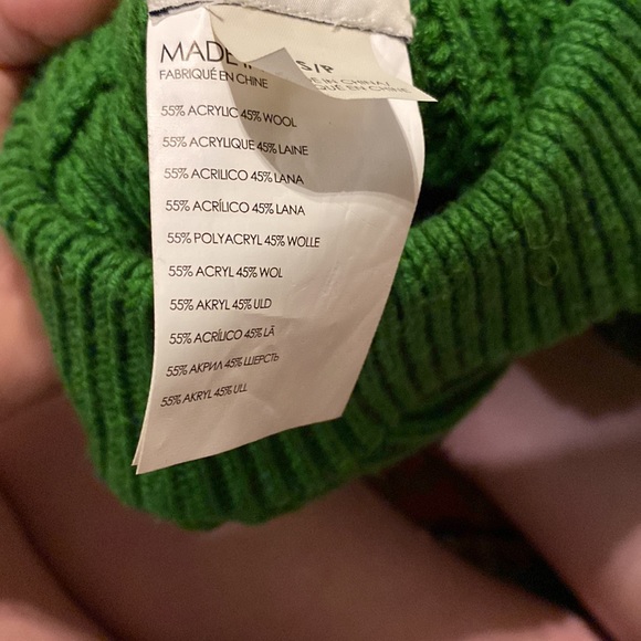 NWOT Club Monaco Thick Green Oversized Crewneck Acrylic & Wool Sweater - Picture 10 of 13